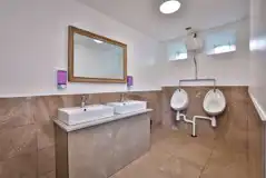 Male toilets with urinals, mirrors and sinks Male toilets with urinals, mirrors and sinks