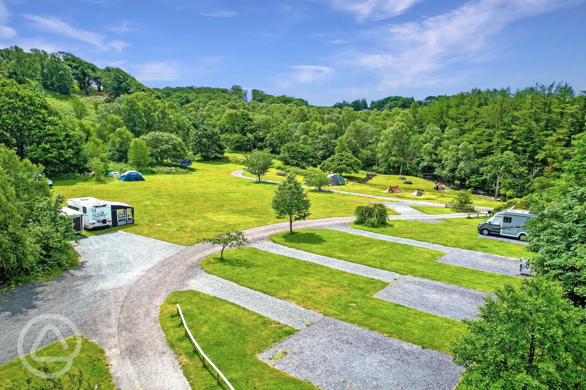 Aerial of the hardstanding pitches