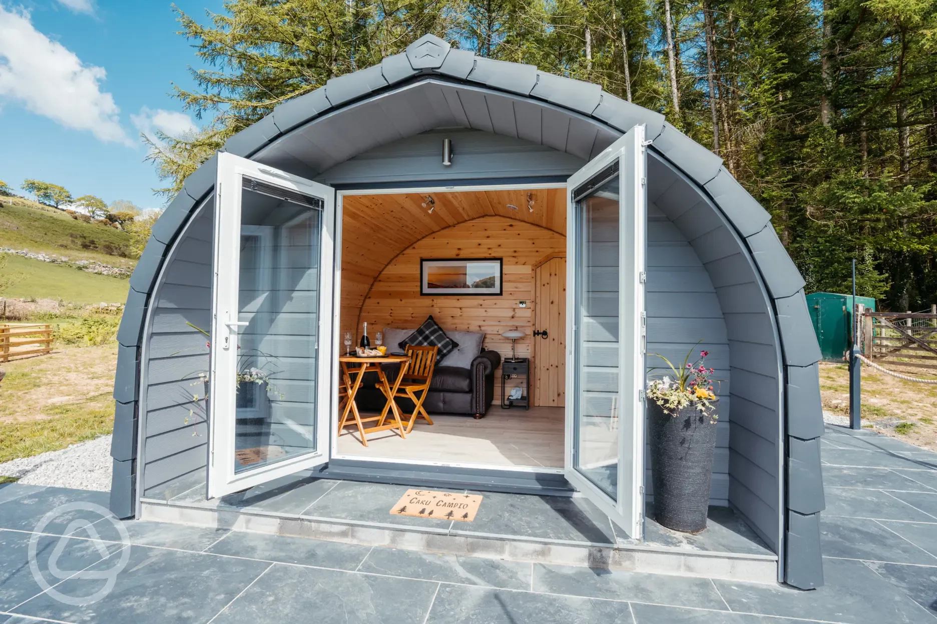 Luxury ensuite glamping pods exterior Luxury ensuite glamping pods exterior
