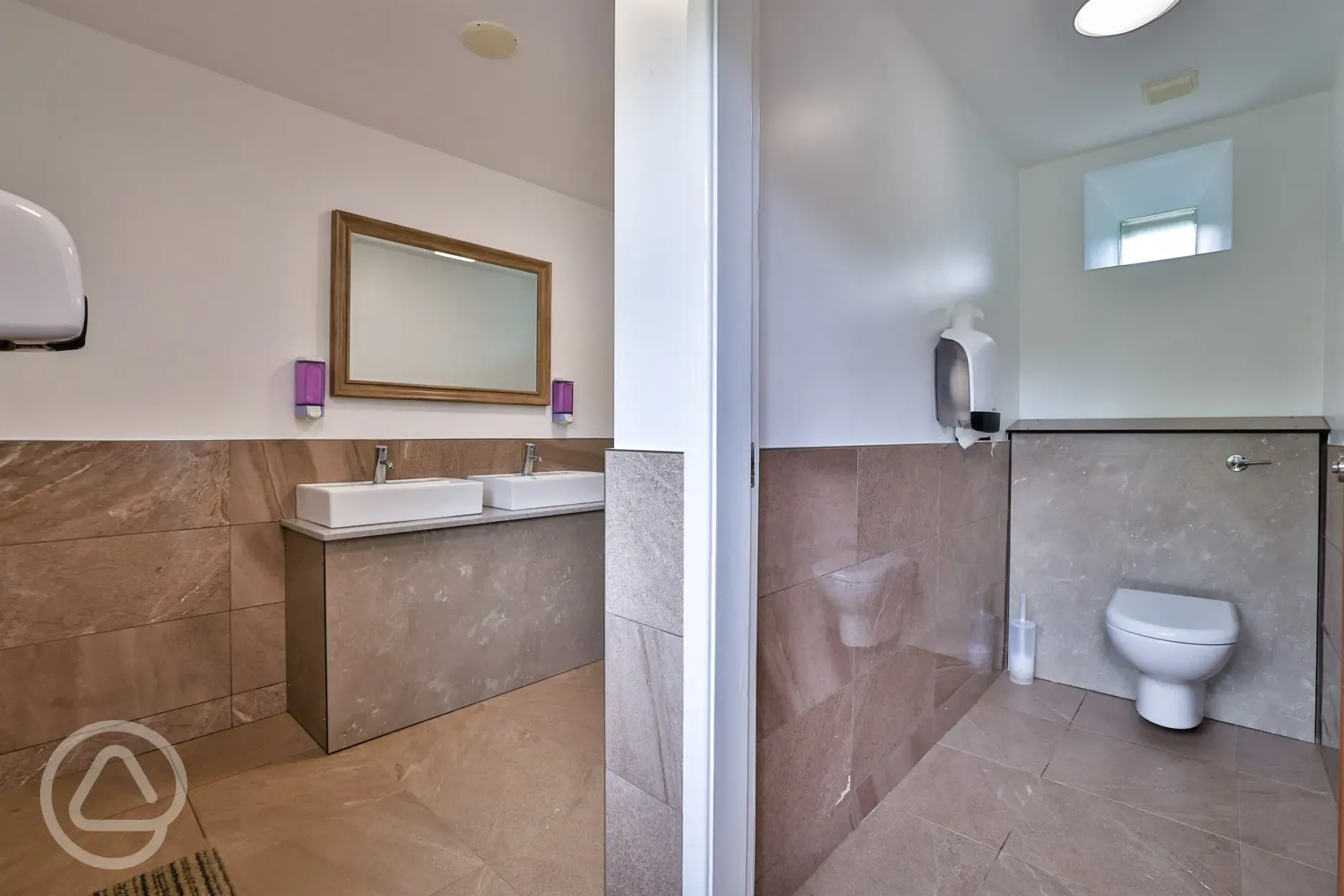 Toilets with mirrors and sinks Toilets with mirrors and sinks