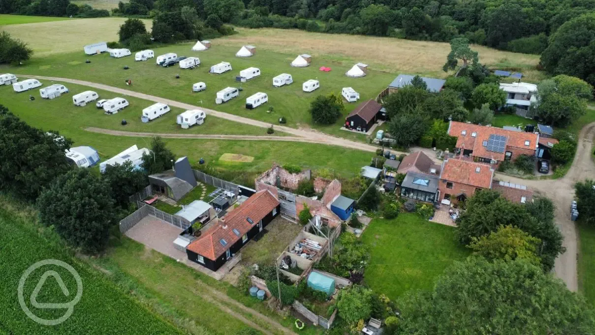 Aerial of hardstanding pitches