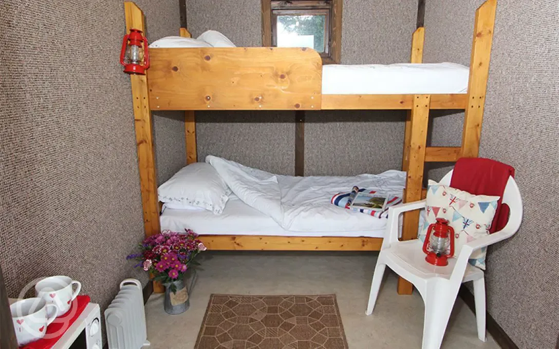 Bunk beds in camping cabin