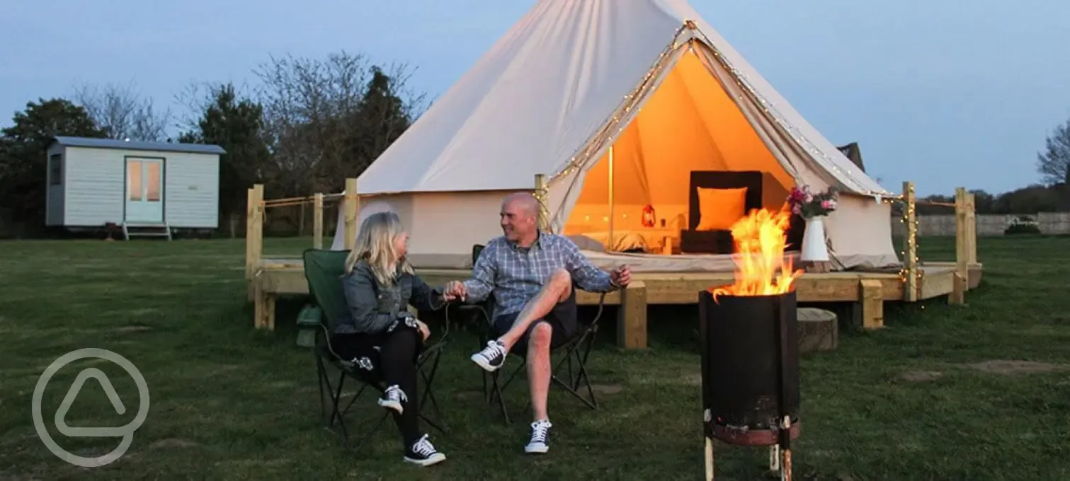 Bell tent fire pit