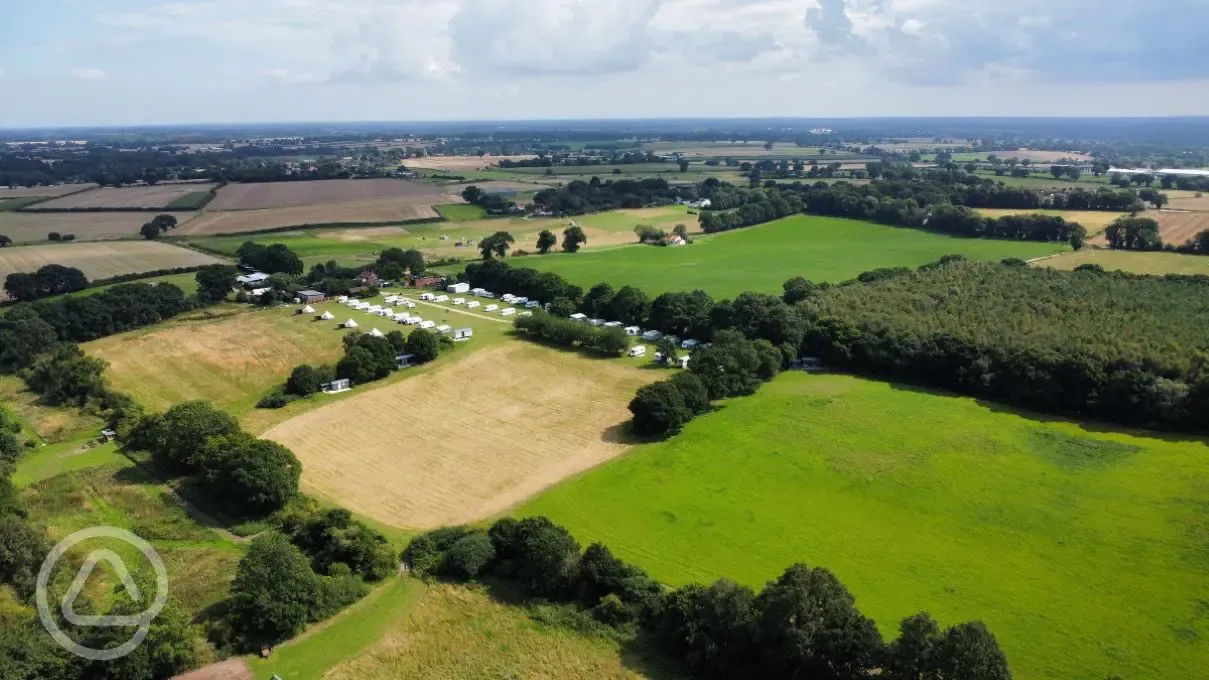 Aerial of hardstanding pitches