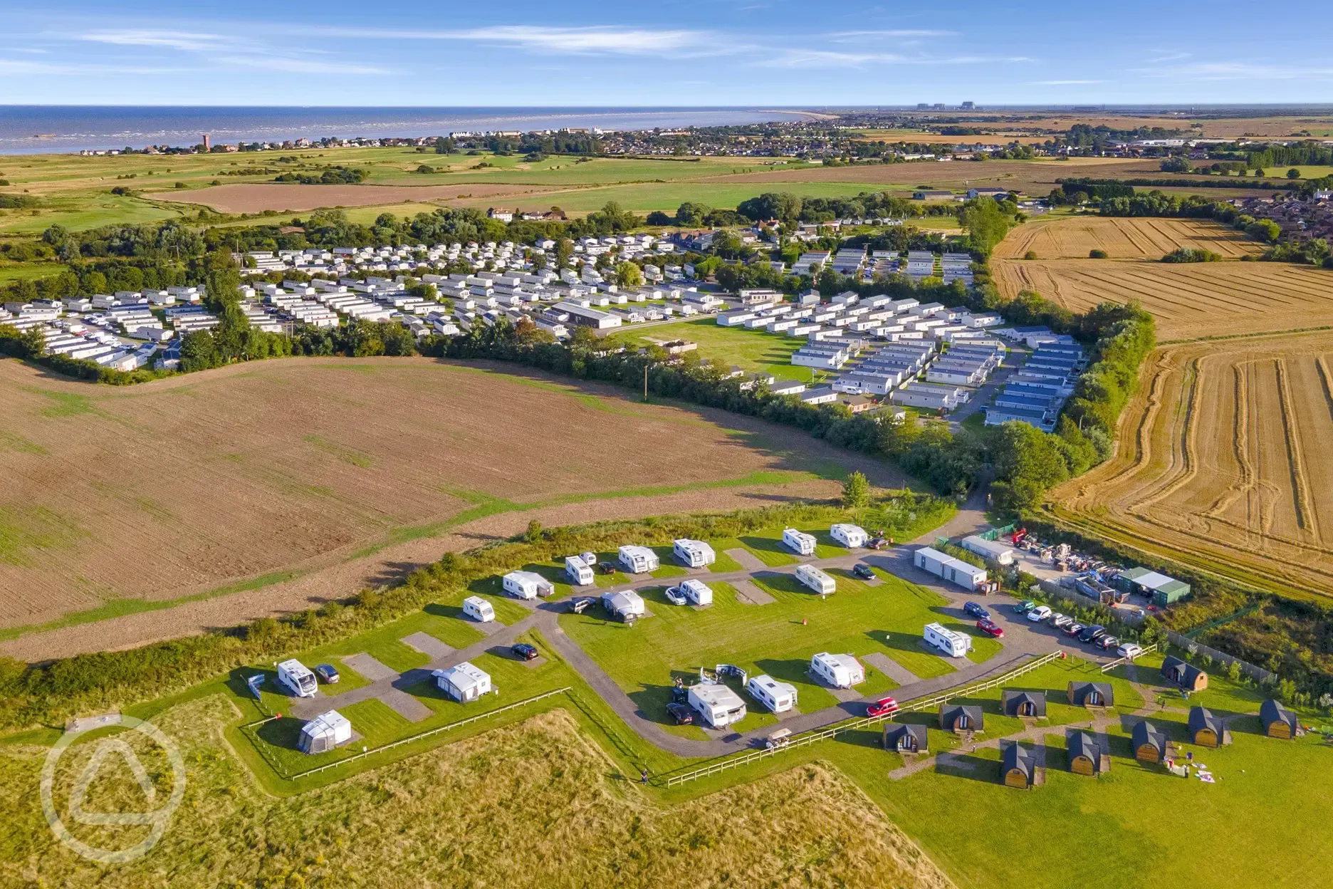 Aerial of the site and coast