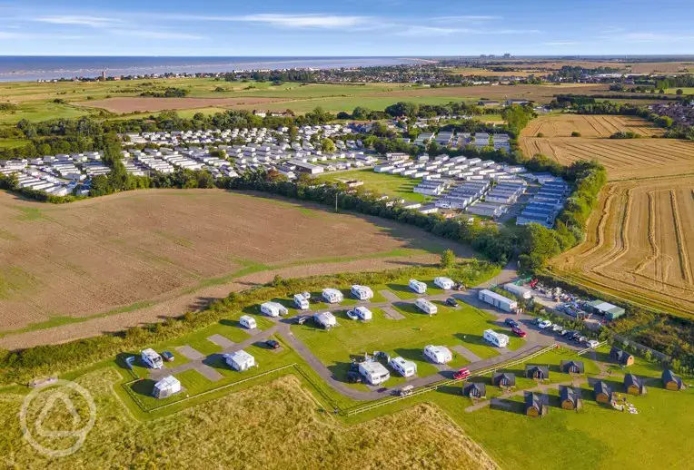 Aerial of the site and coast