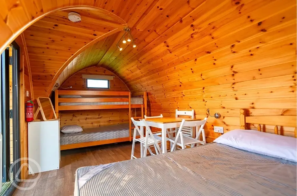 Camping pod interior 