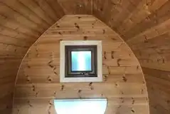 Two person camping pod interior