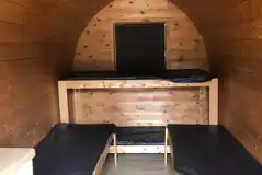 Four person camping pod interior