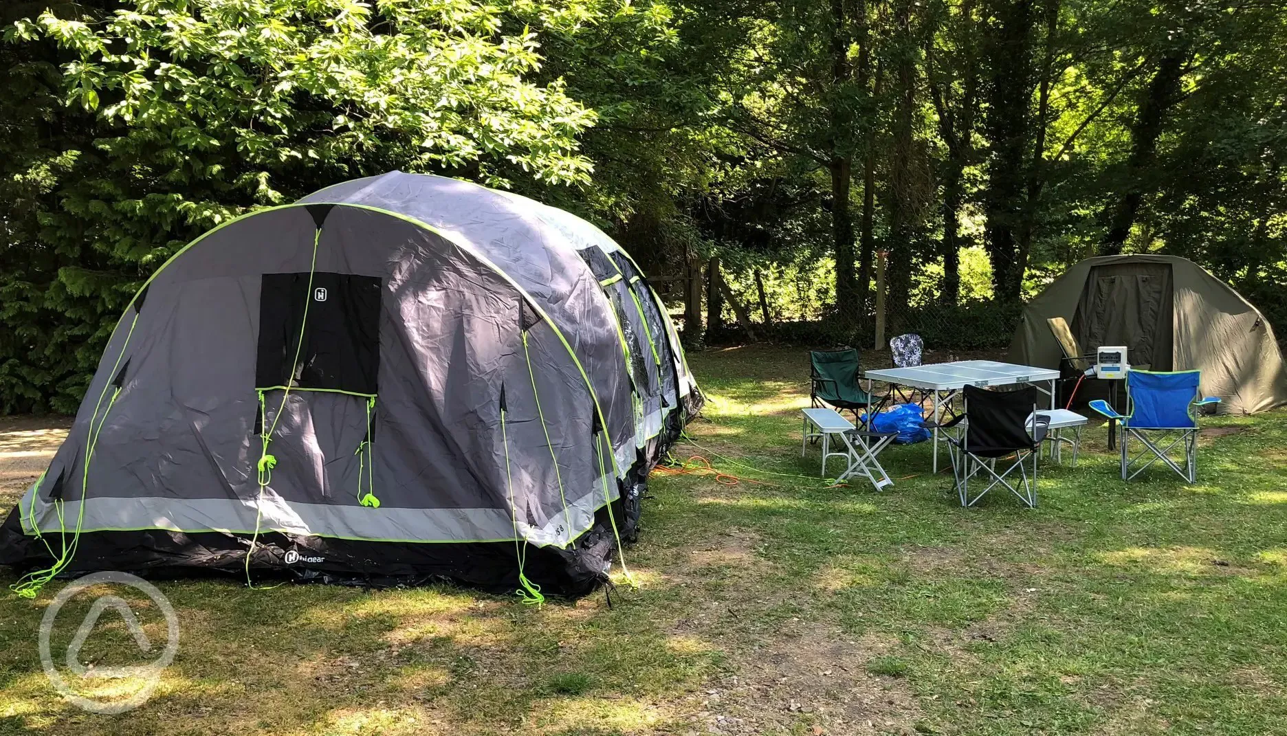 Grass tent pitches