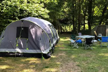 Grass tent pitches