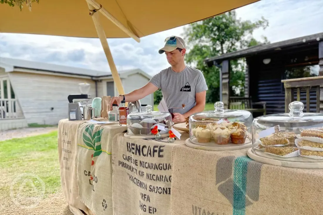 Pop up coffee shop in summer