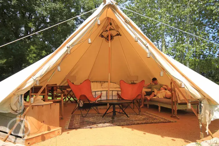 Sunbird bell tent interior
