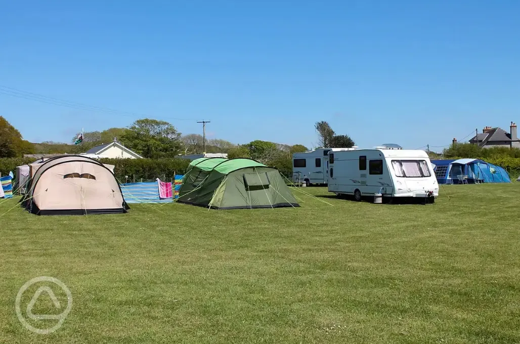 Grass pitches with 16 amp electric hook ups