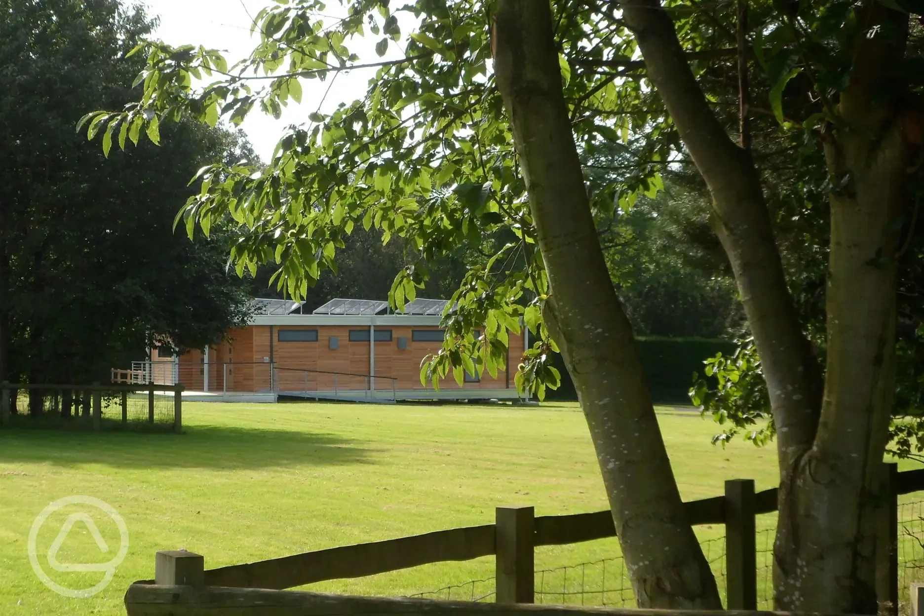 View to the shower block