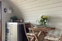 Glamping pod kitchenette