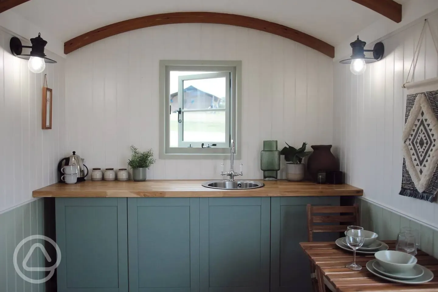Shepherds hut kitchenette