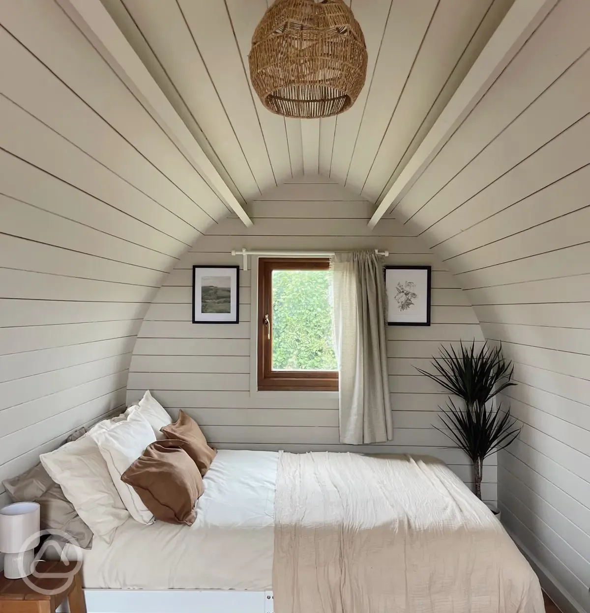 Glamping pod bedroom