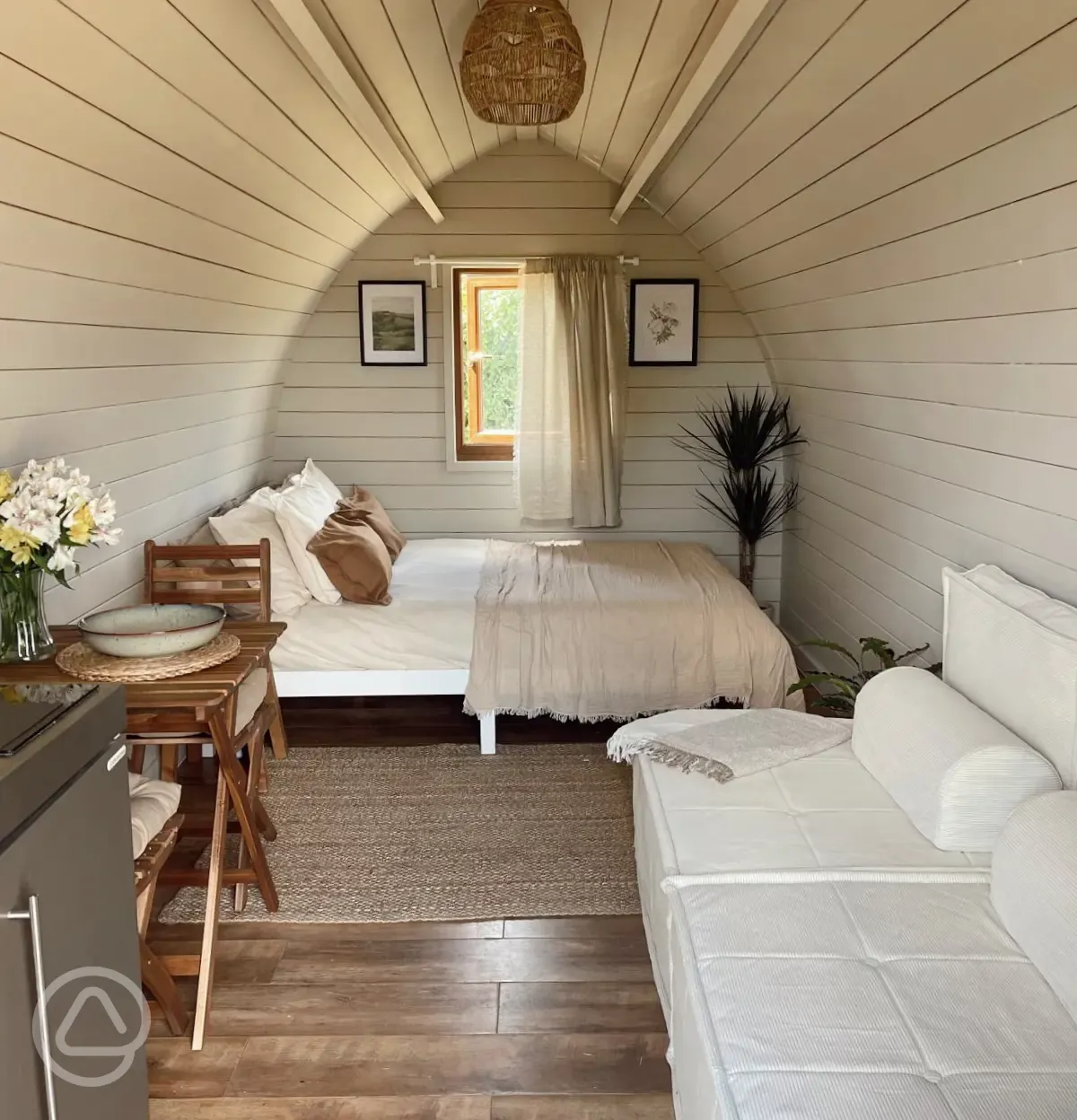 Glamping pod interior