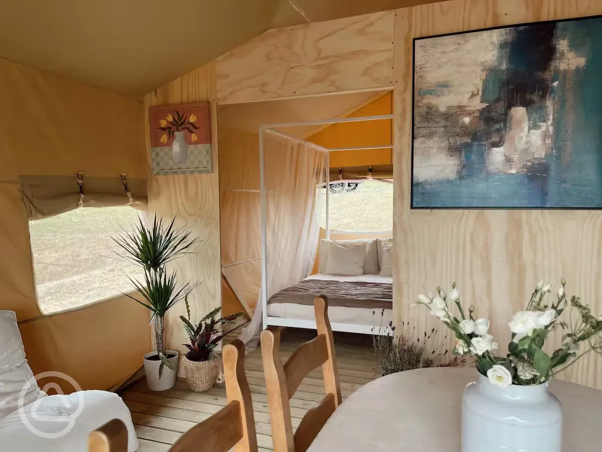 Safari tent bedroom