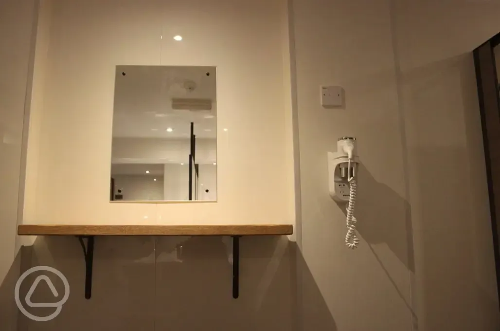 Mirror and hairdryer
