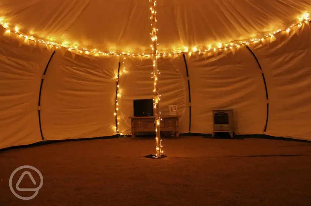 Unfurnished bell tent interior 