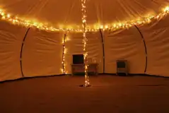 Unfurnished bell tent interior (please bring camping equipment)