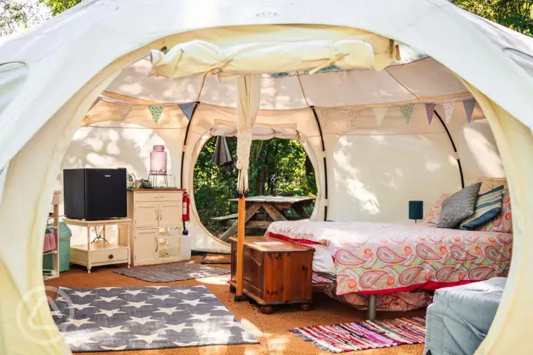Snowdrop Stargazer bell tent interior