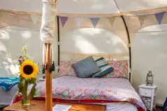 Snowdrop Stargazer bell tent interior Snowdrop Stargazer bell tent interior