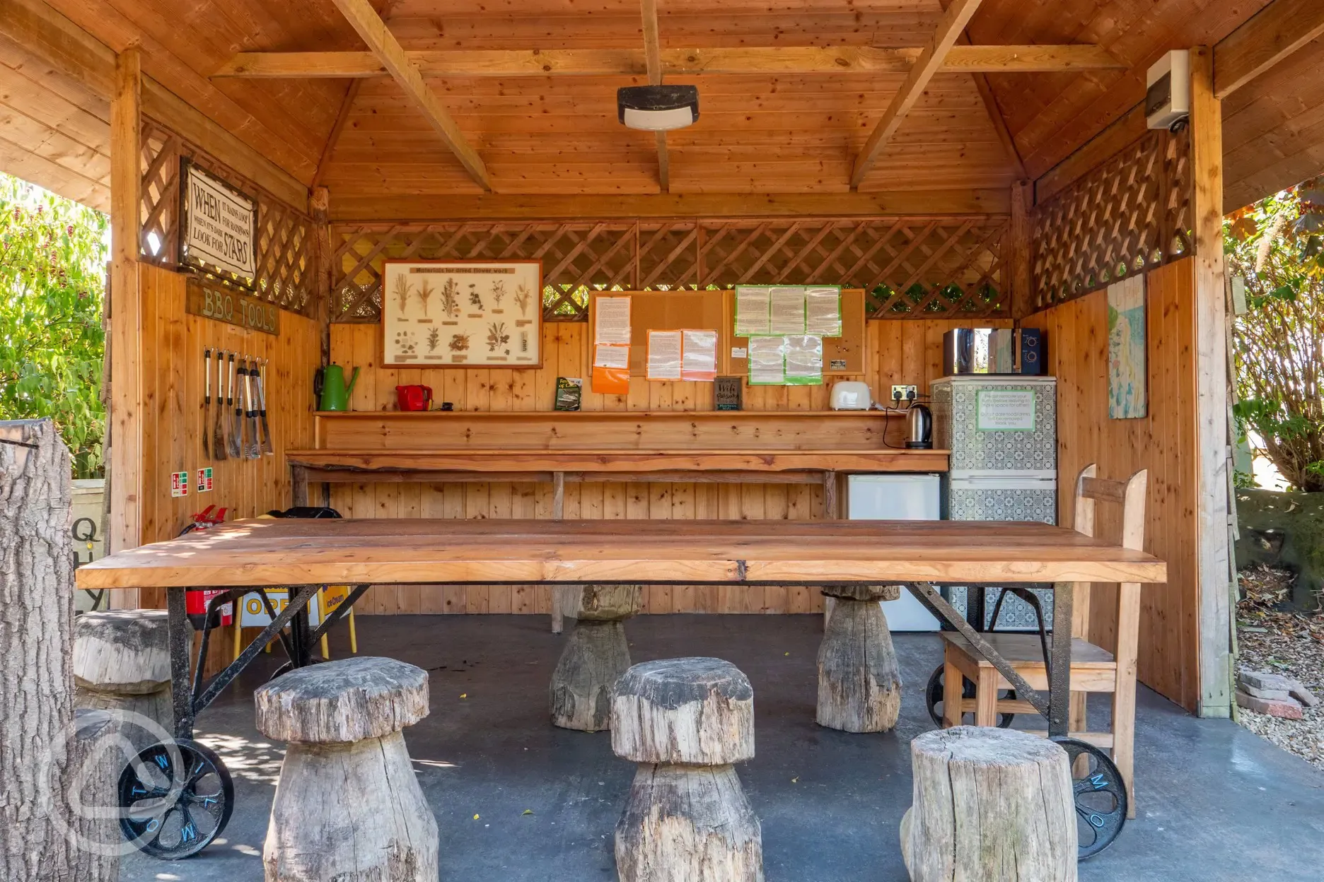 BBQ hut interior