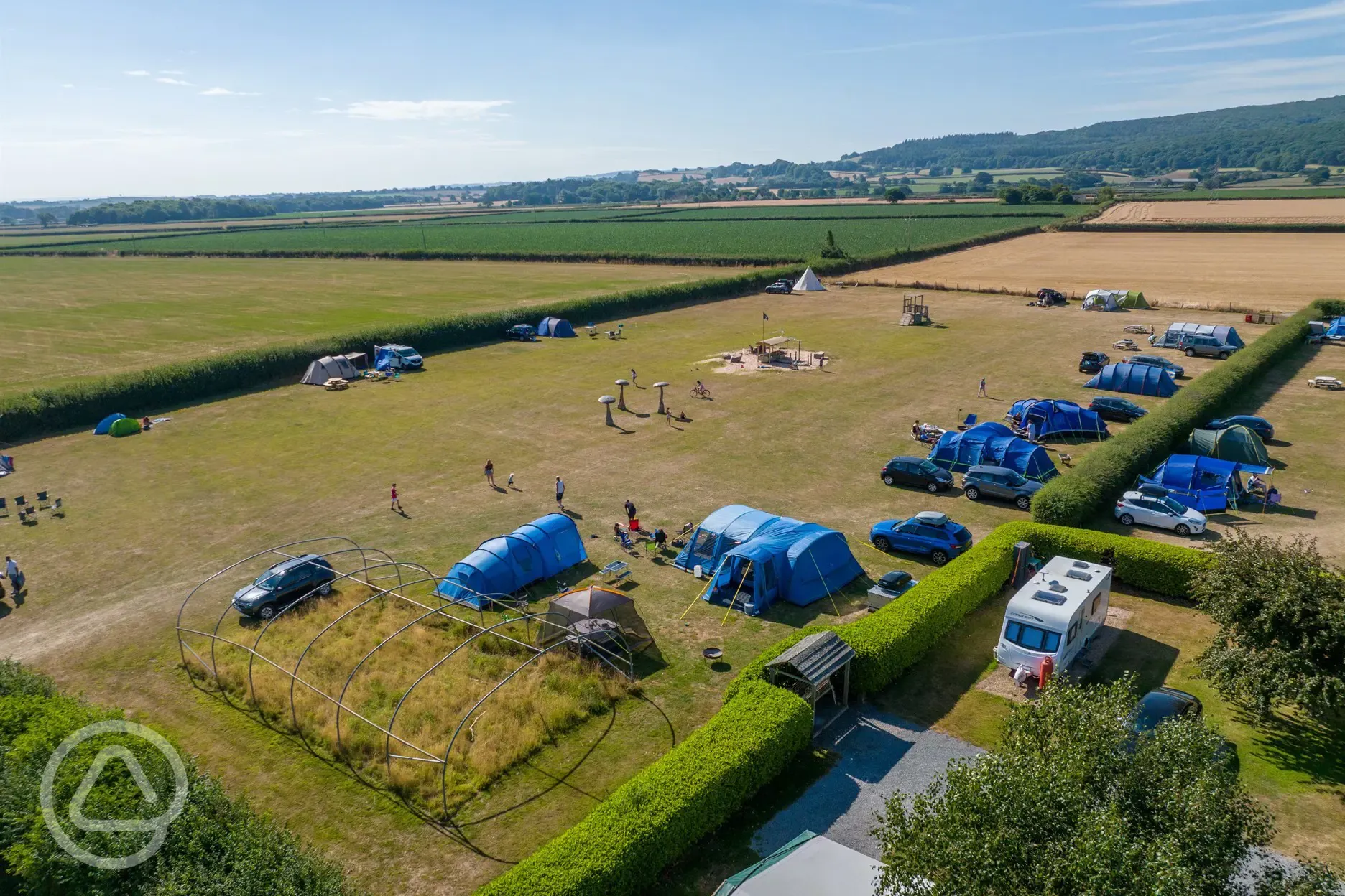 Aerial of the grass pitches