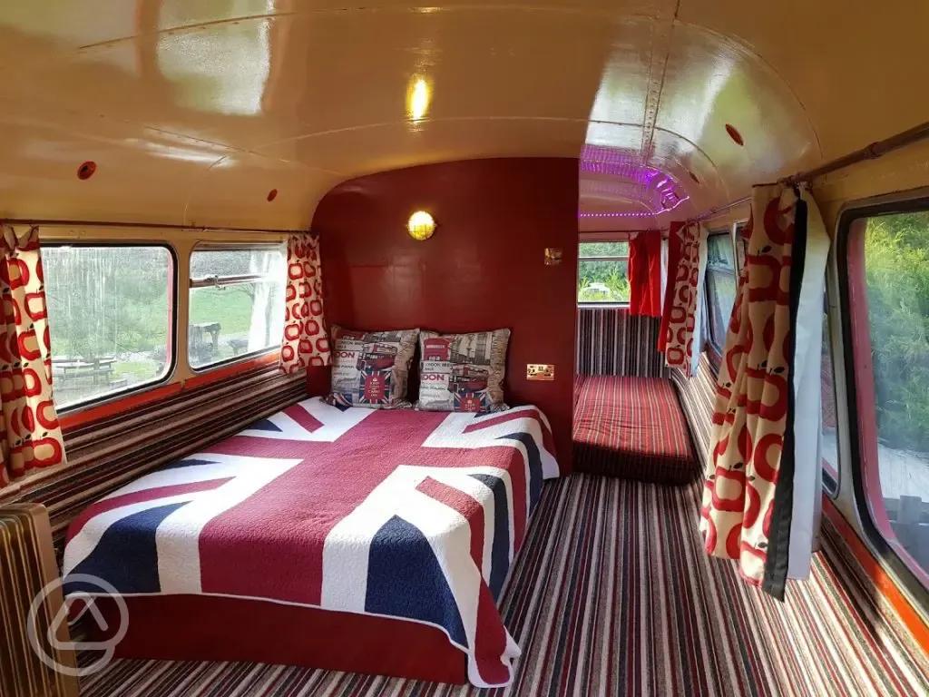 Glamping bus at Blackberry Wood
