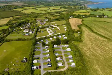 Aerial of the campsite near Beach Coverack