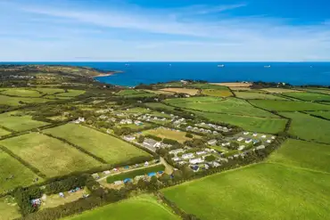 Aerial of the campsite near the beach