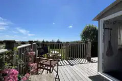 Shepherd's hut outdoor seating area Shepherd's hut outdoor seating area