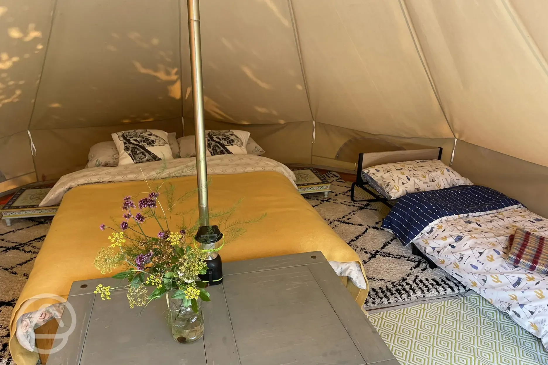 Bell tent interior 