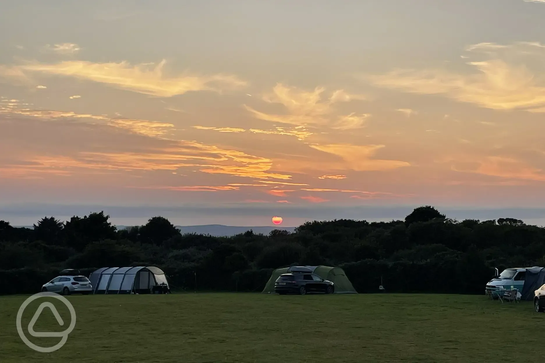 Sunset over the site