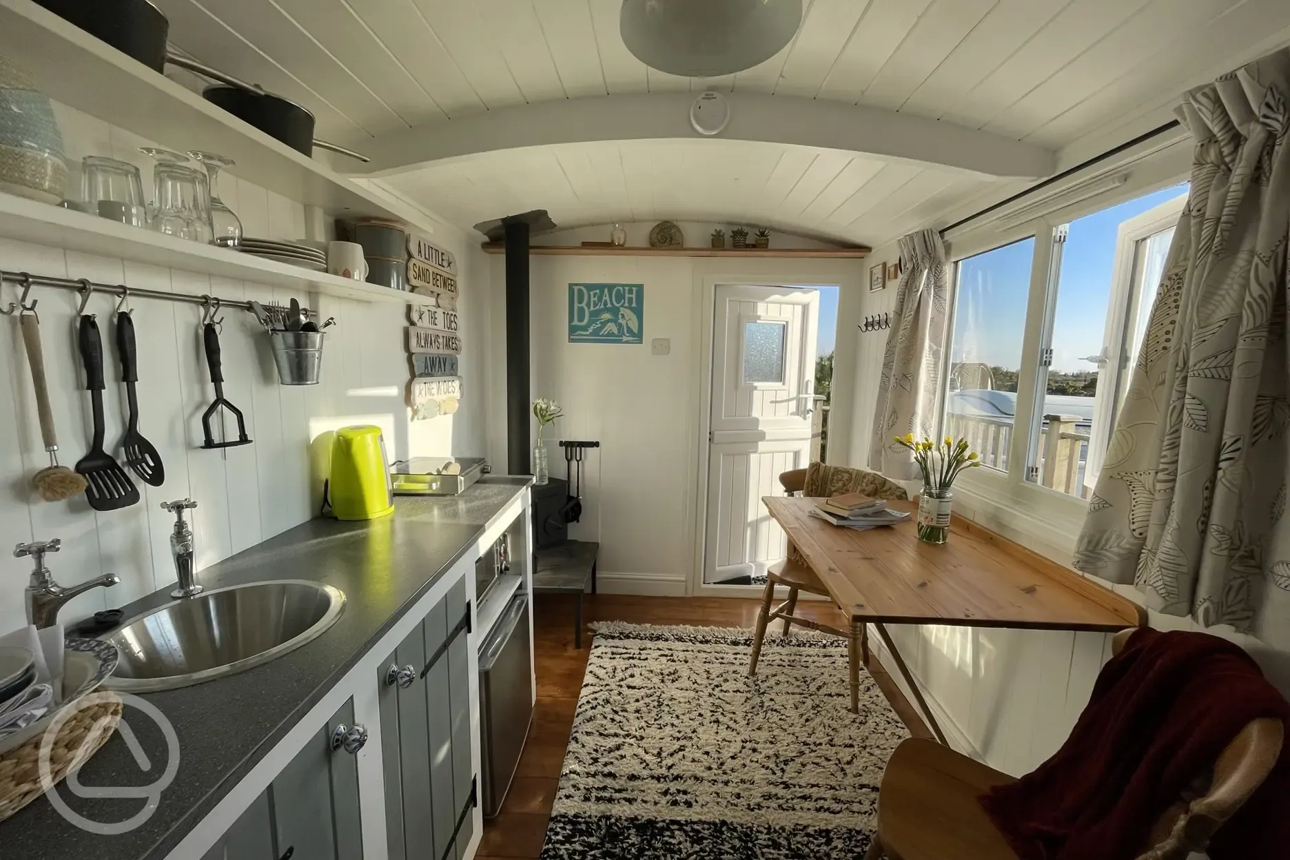 Shepherd's hut interior