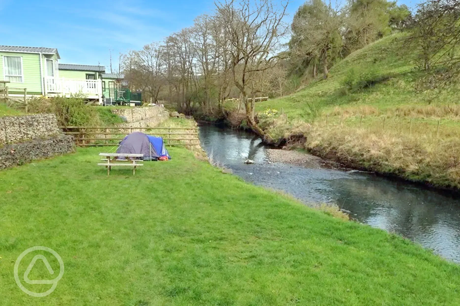 Small non electric pitches by the River Noe