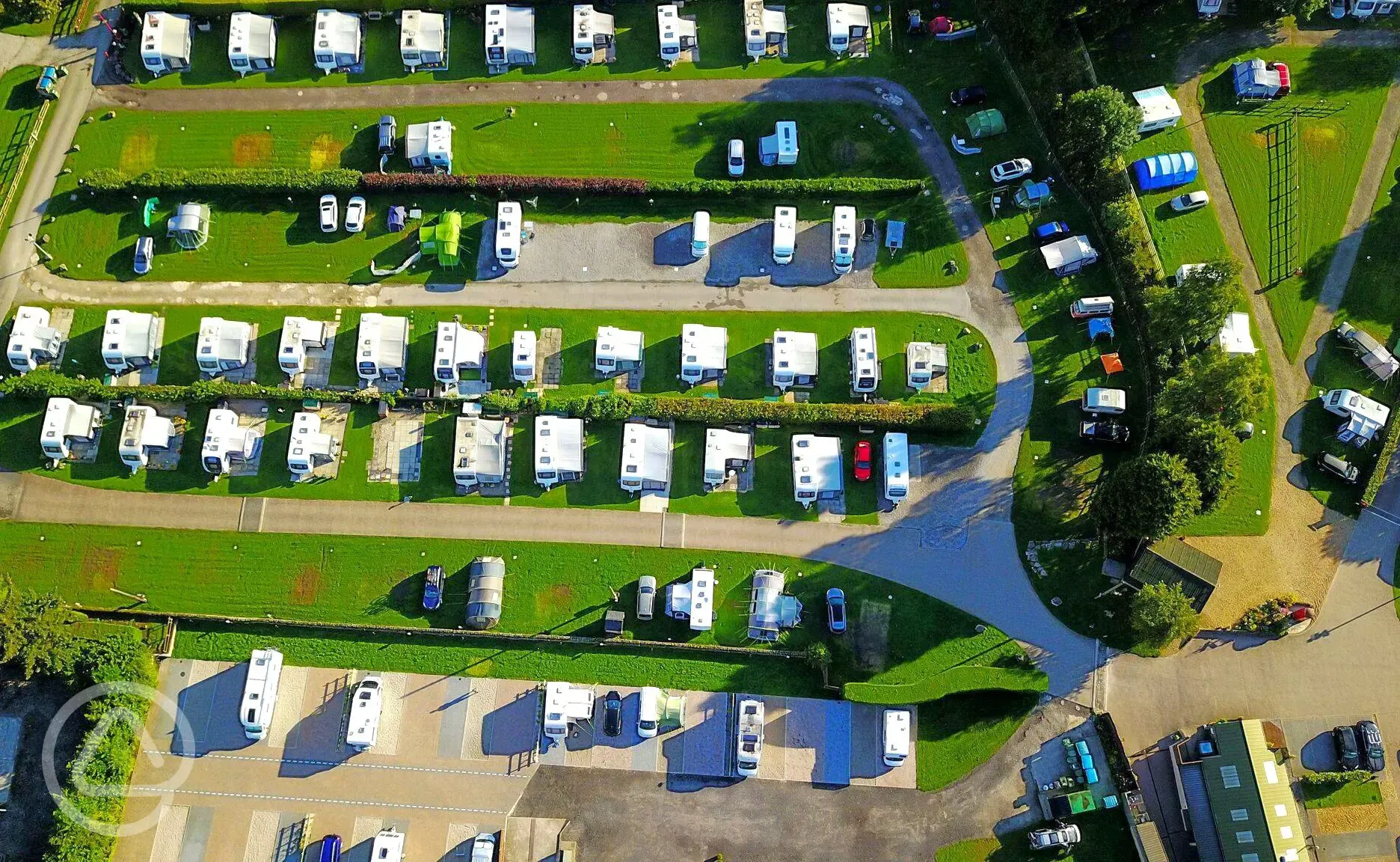 Electric hardstanding pitches at Laneside Caravan Park