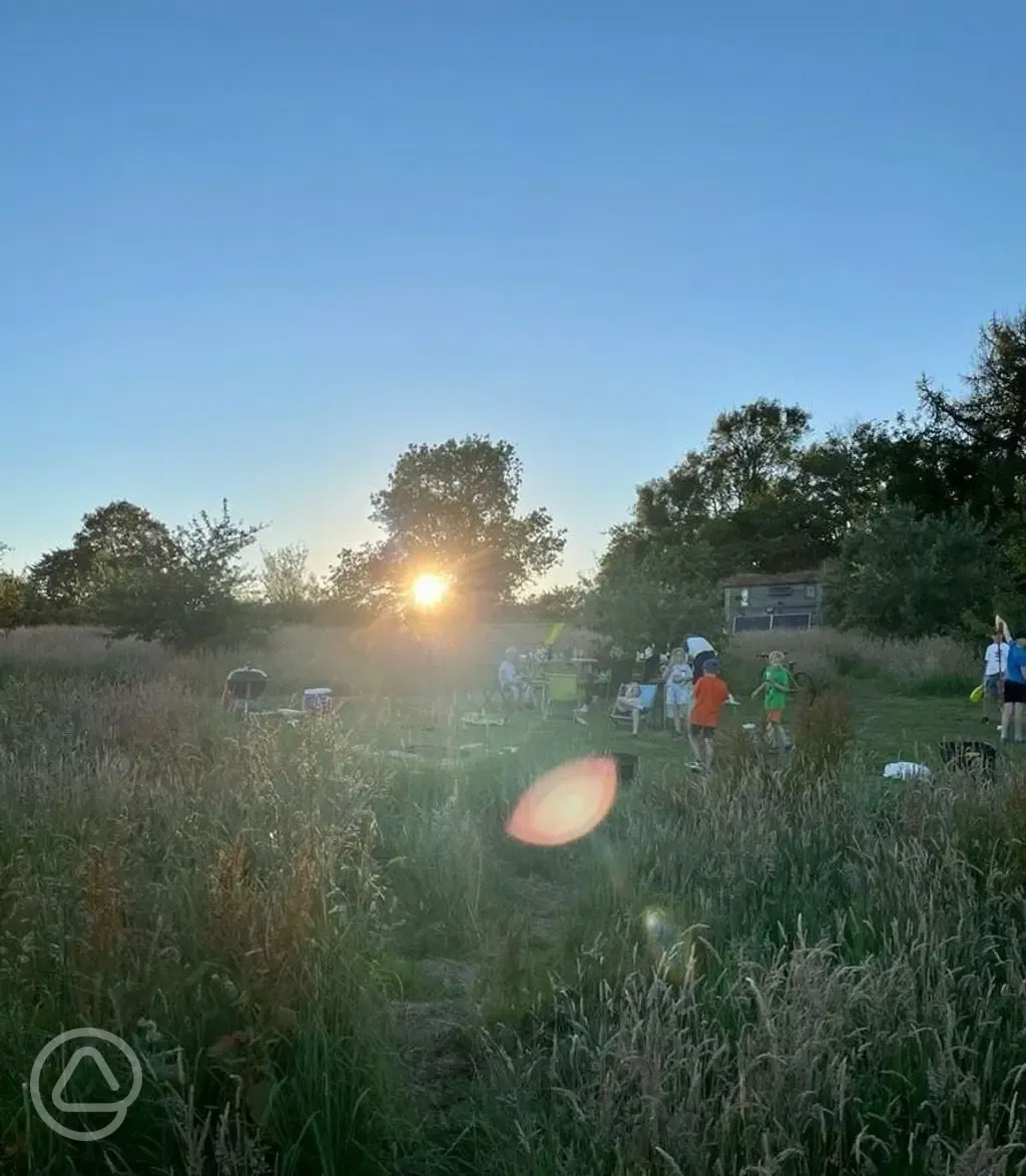 Sunset over the site