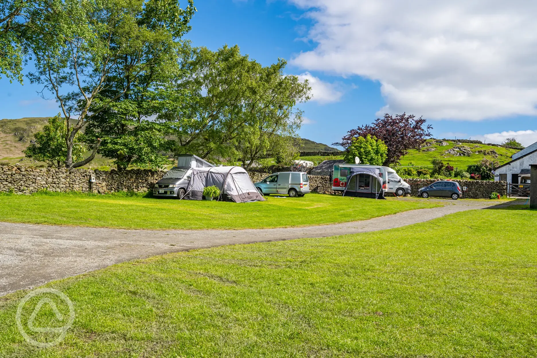 Electric grass pitches at Birchbank Camping Site (10 amp hook up)