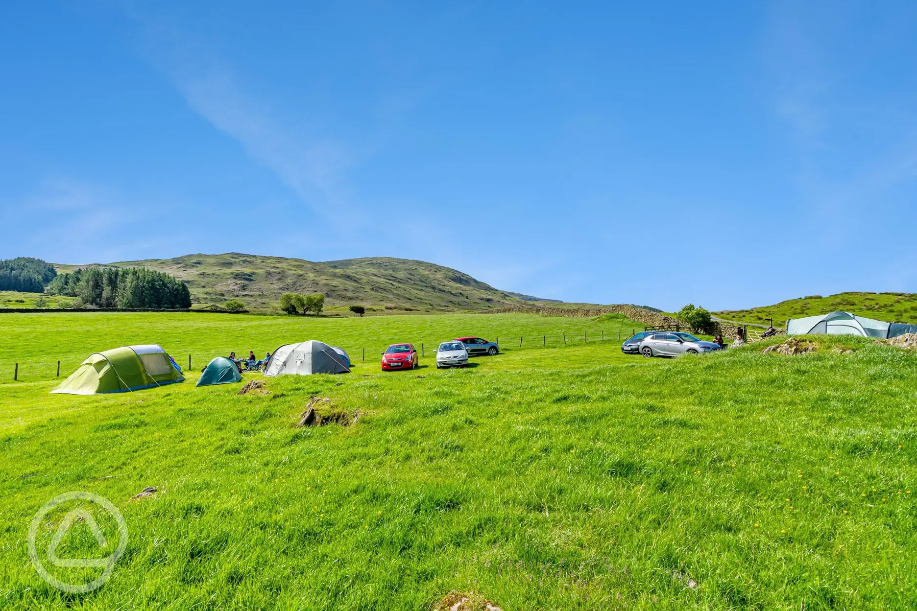Non electric grass pitches for tents, roof tents and campervans