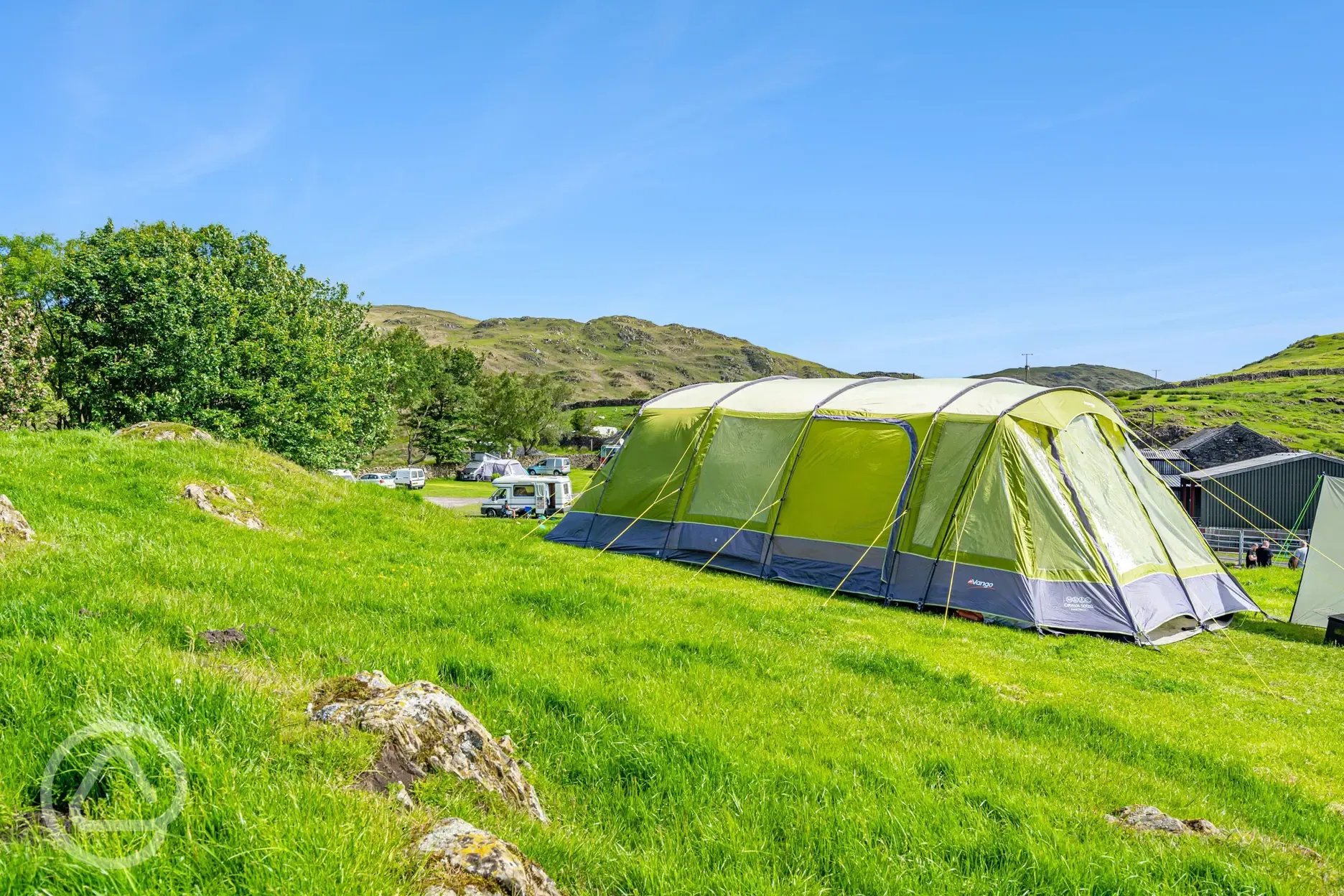 Non electric grass pitches for tents, roof tents and campervans