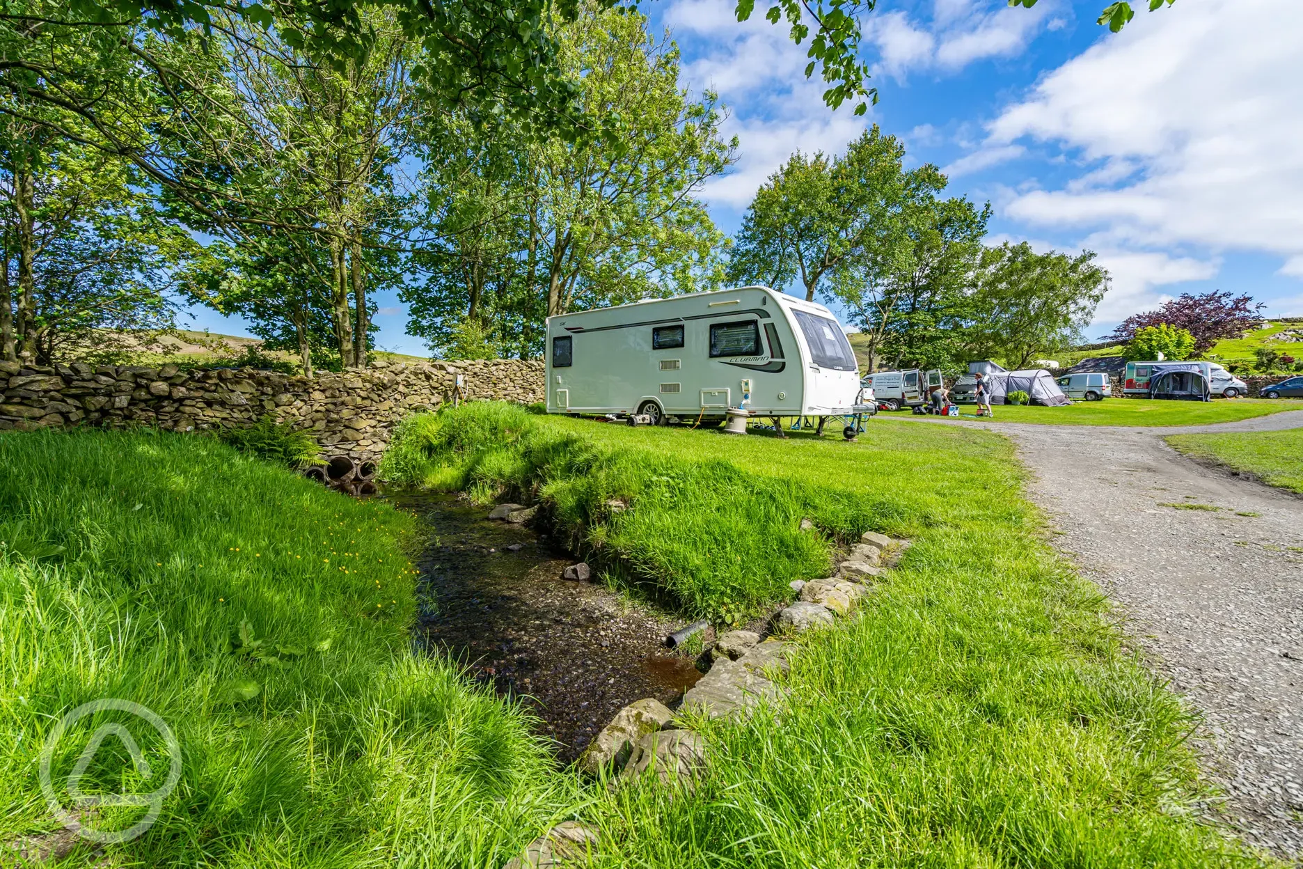 Electric grass pitches at Birchbank Camping Site (10 amp hook up)
