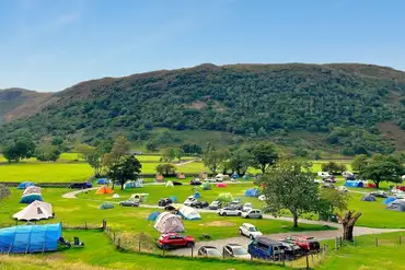 Sykeside Camping Park with Lake District mountain views