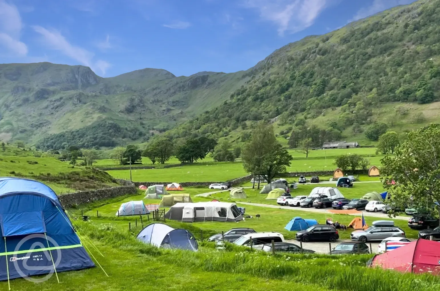 Overview of Sykeside Camping Park with mountain views
