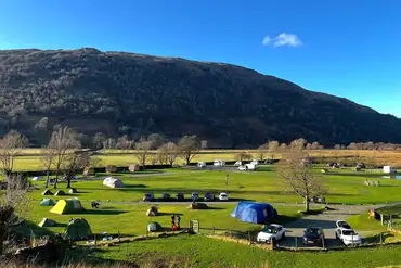 Sykeside Camping Park with Lake District mountain views