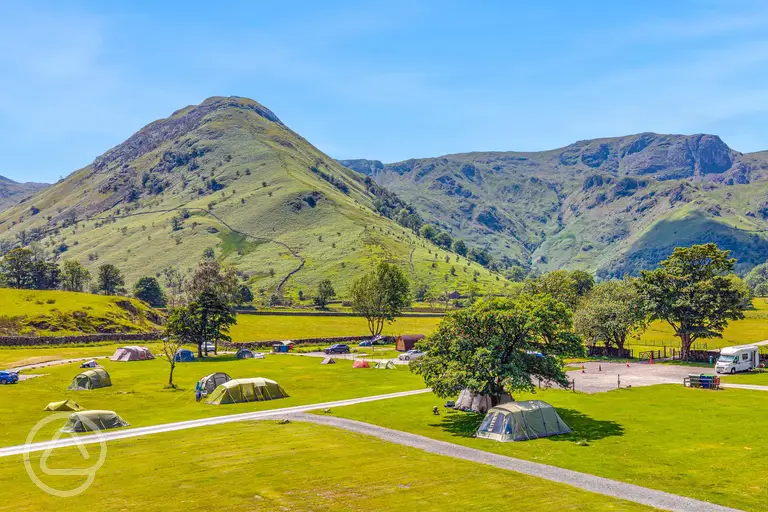 Sykeside Camping Park in the Dovedale Valley of the Lake District