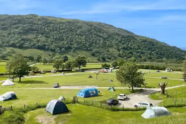 Sykeside Camping Park with Lake District mountain views